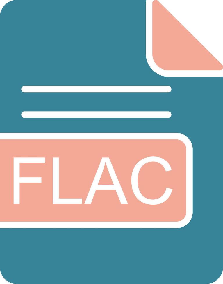 flac archivo formato glifo dos color icono vector