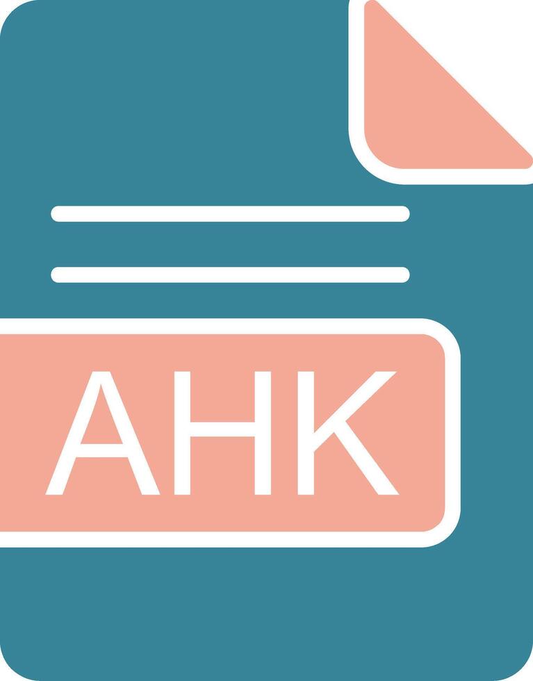 ahk archivo formato glifo dos color icono vector