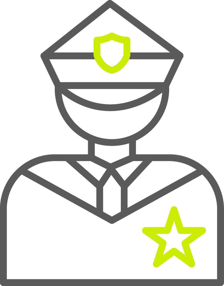 policía línea dos color icono vector