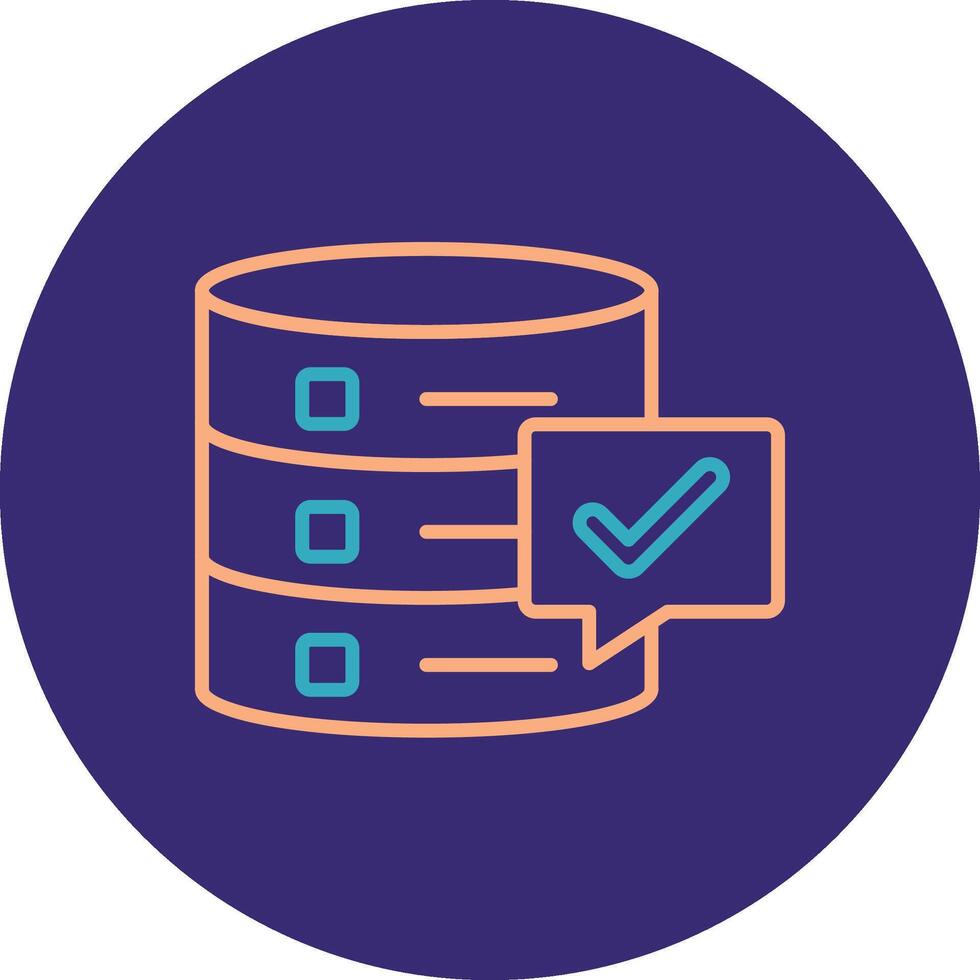 Data Quality Line Two Color Circle Icon vector