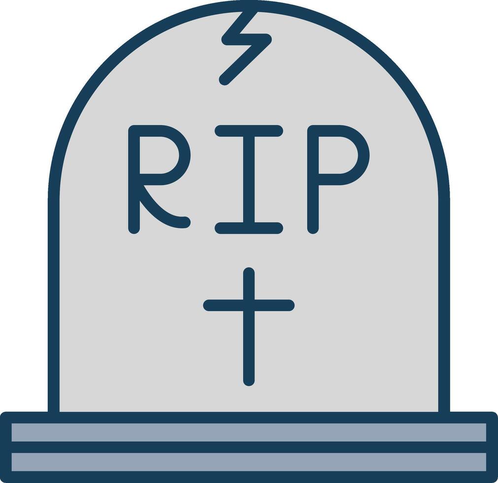Tomb Line Filled Grey Icon vector