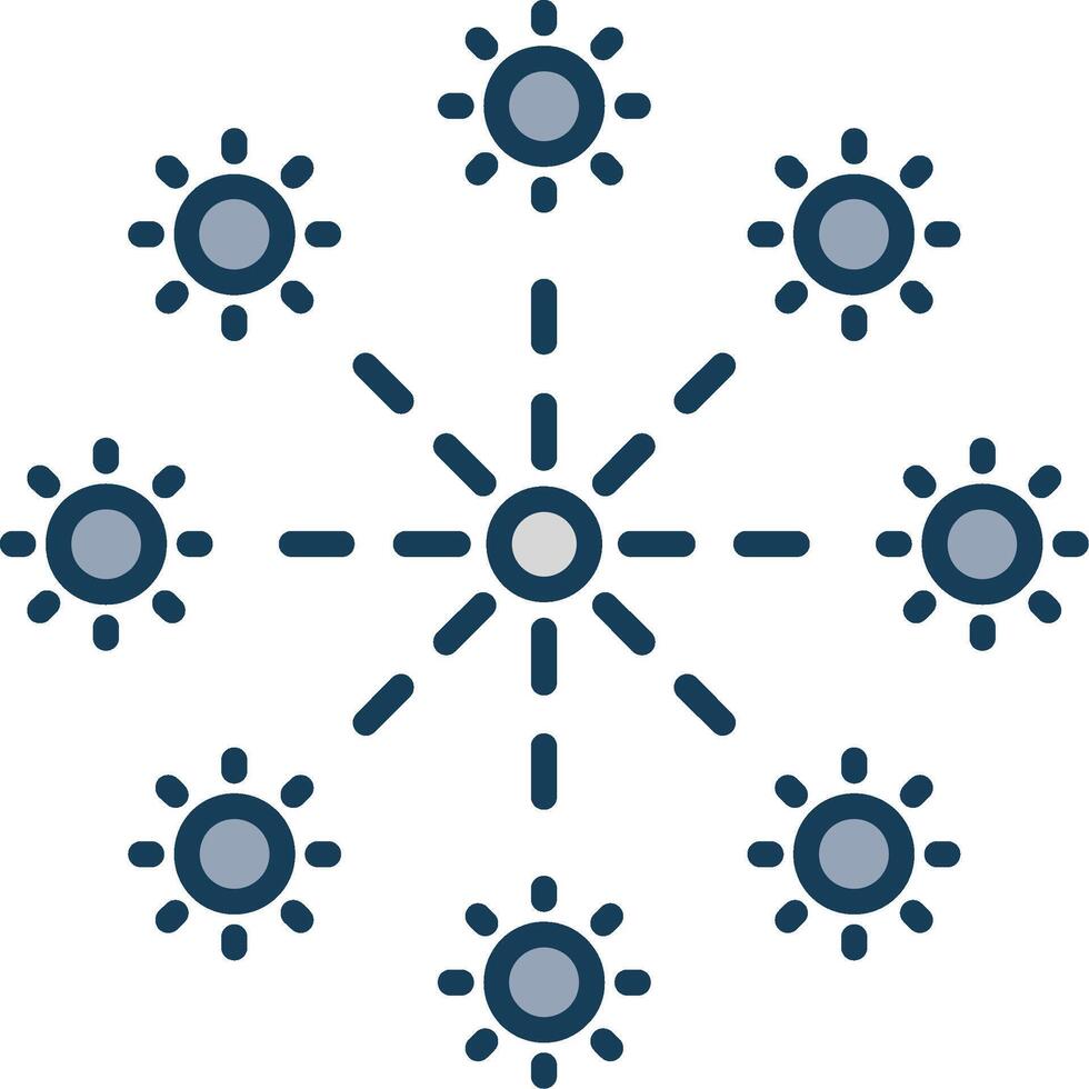 Firework Line Filled Grey Icon vector