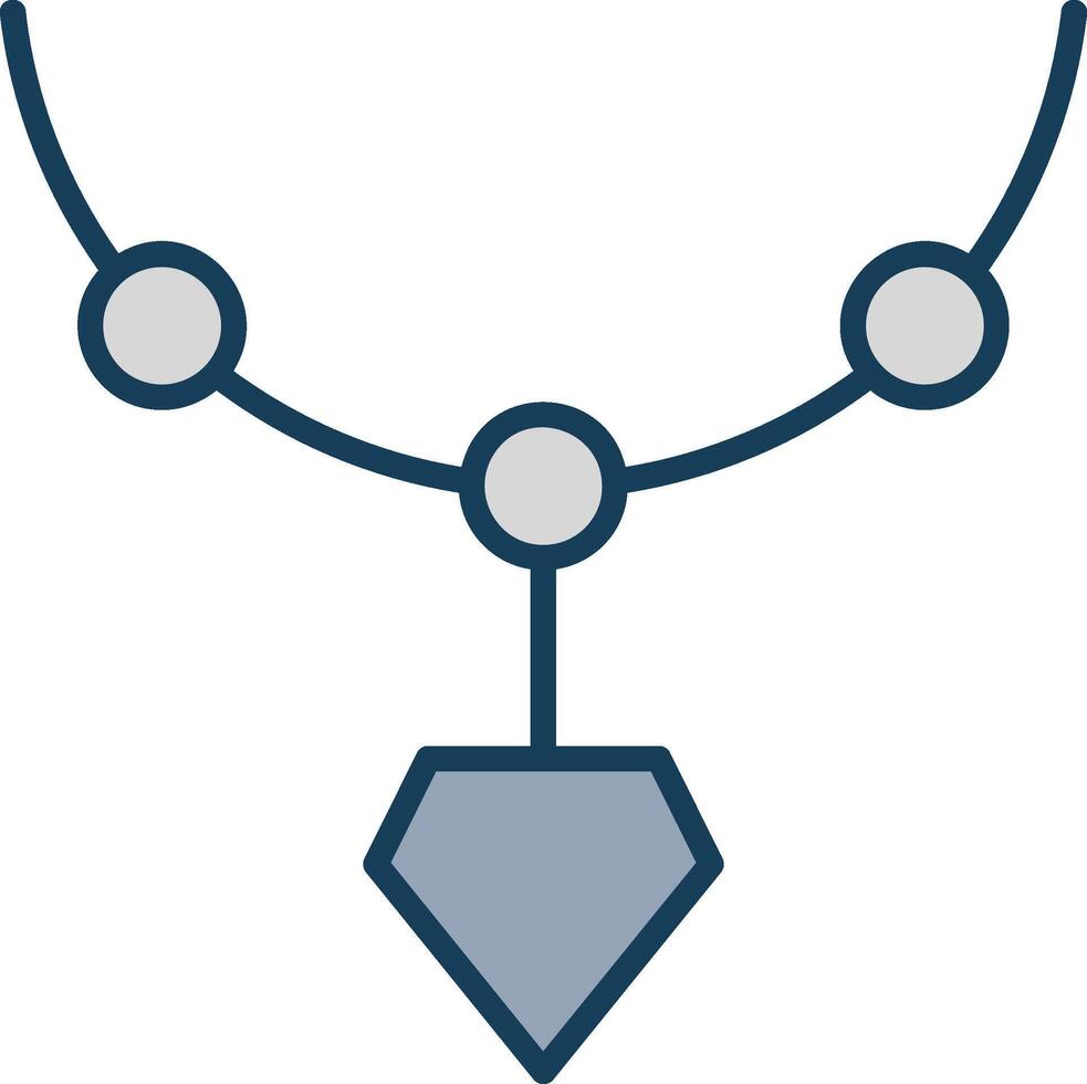 Locket Line Filled Grey Icon vector