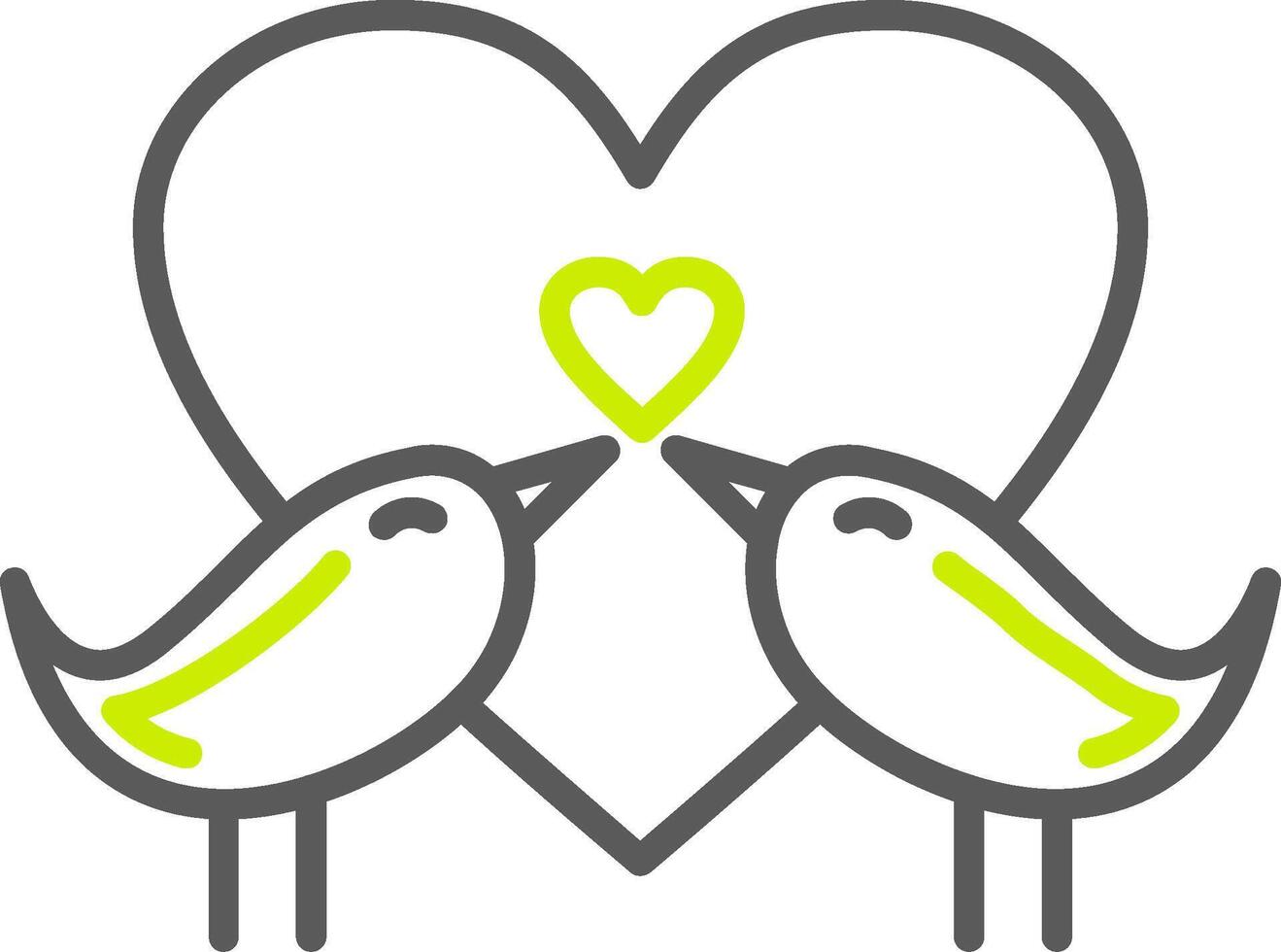 Love Birds Line Two Color Icon vector