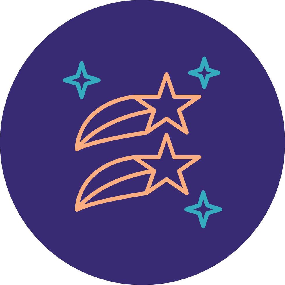 Shooting Stars Line Two Color Circle Icon vector