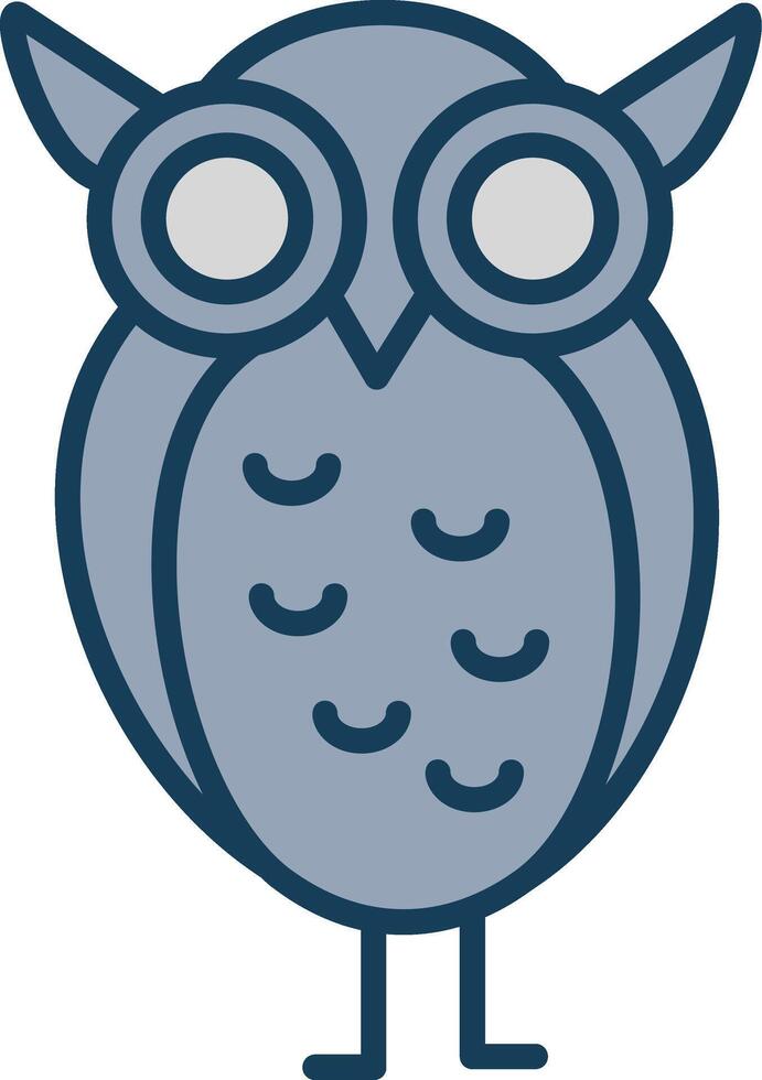 Owl Line Filled Grey Icon vector
