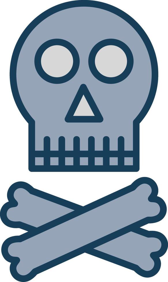 Skull Line Filled Grey Icon vector