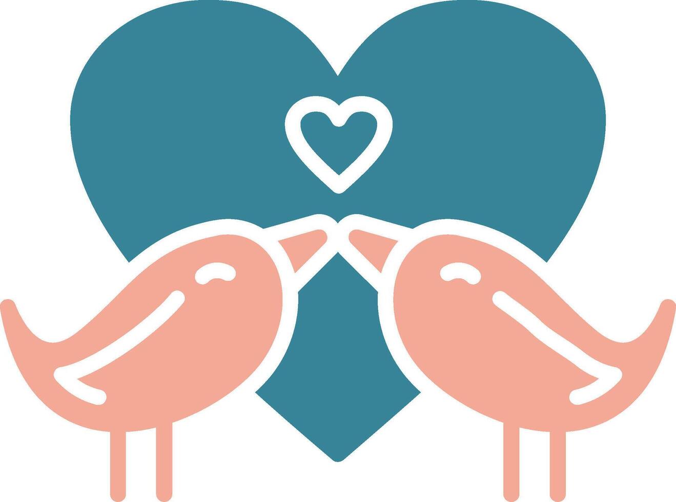 Love Birds Glyph Two Color Icon vector