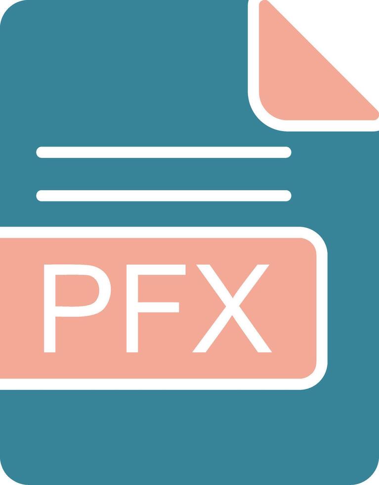 PFX File Format Glyph Two Color Icon vector
