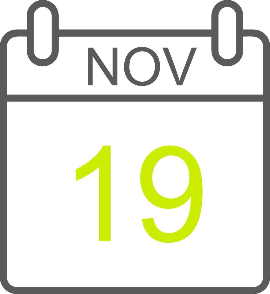 November Line Two Color Icon vector