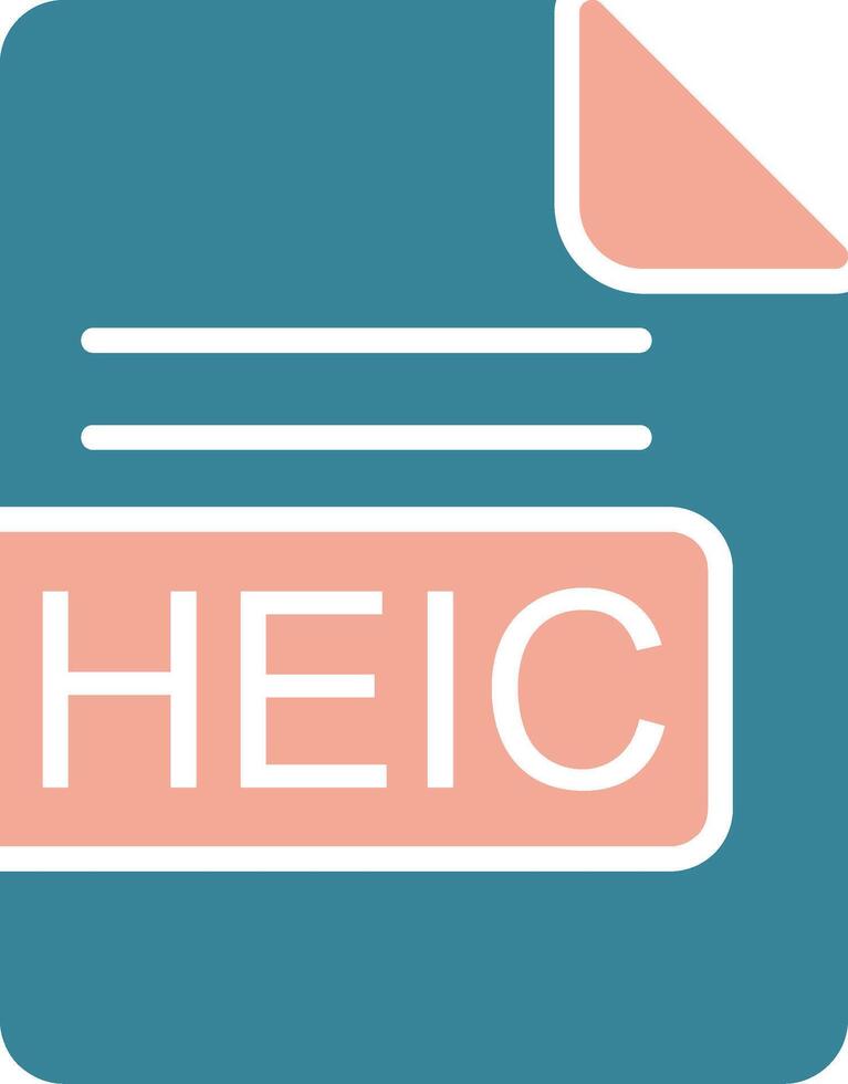 HEIC File Format Glyph Two Color Icon vector