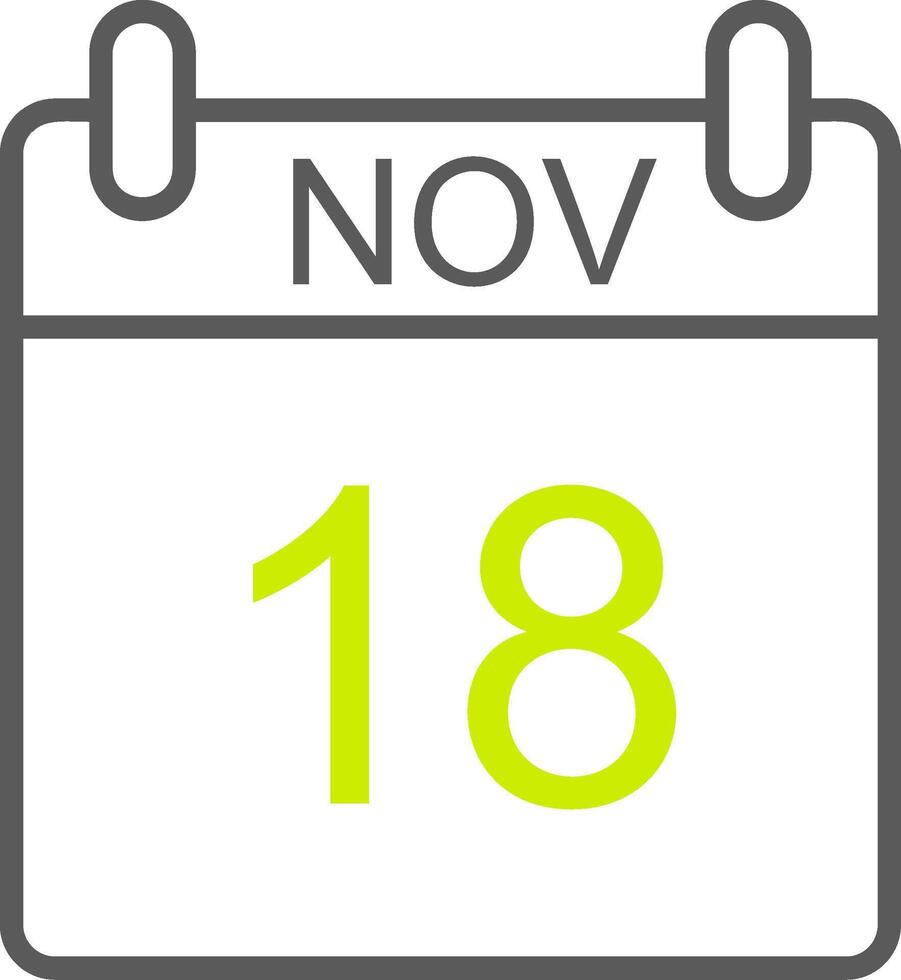 noviembre línea dos color icono vector