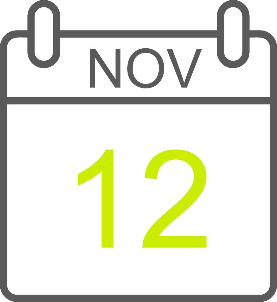 November Line Two Color Icon vector