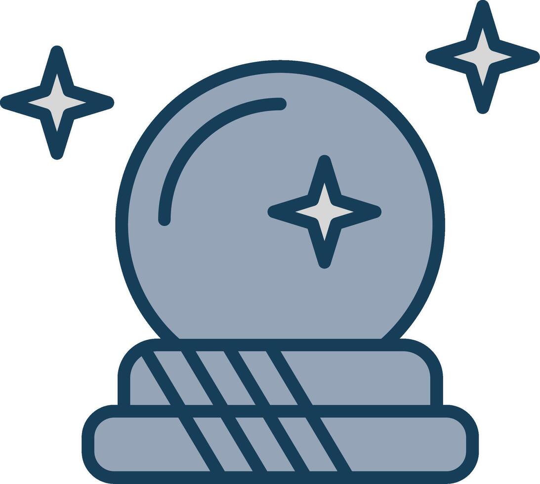 Magic Ball Line Filled Grey Icon vector
