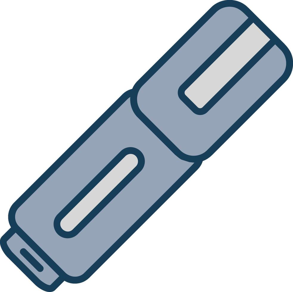 Highlighter Line Filled Grey Icon vector