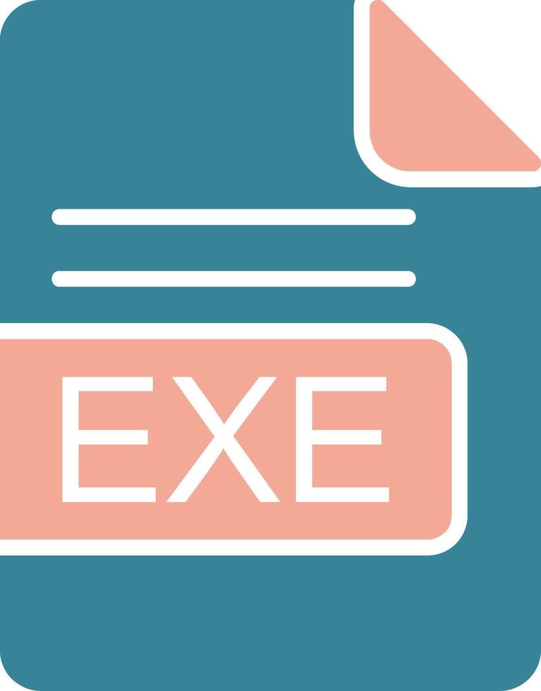 EXE File Format Glyph Two Color Icon vector