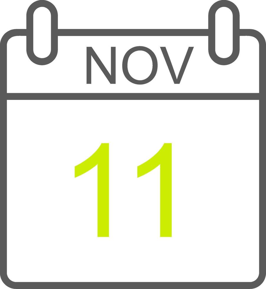 noviembre línea dos color icono vector