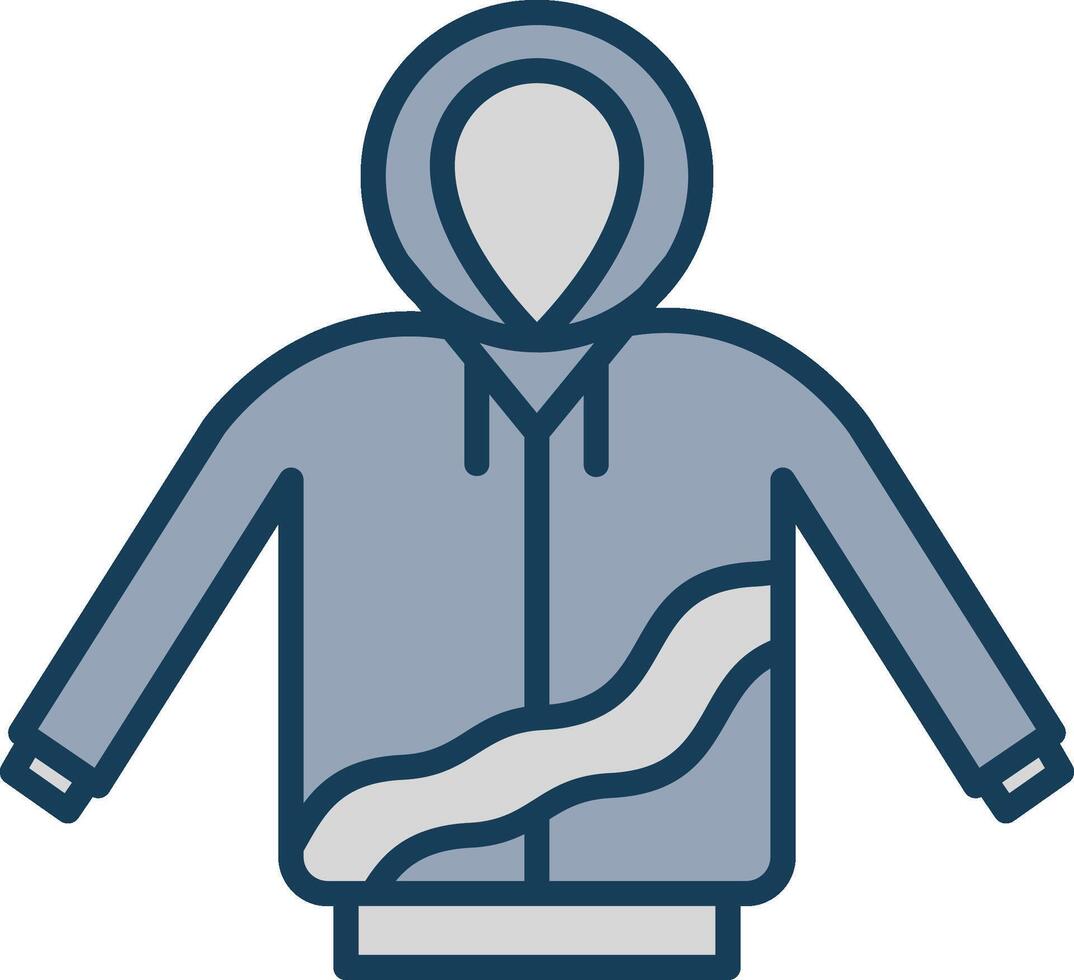 Hoodie Line Filled Grey Icon vector