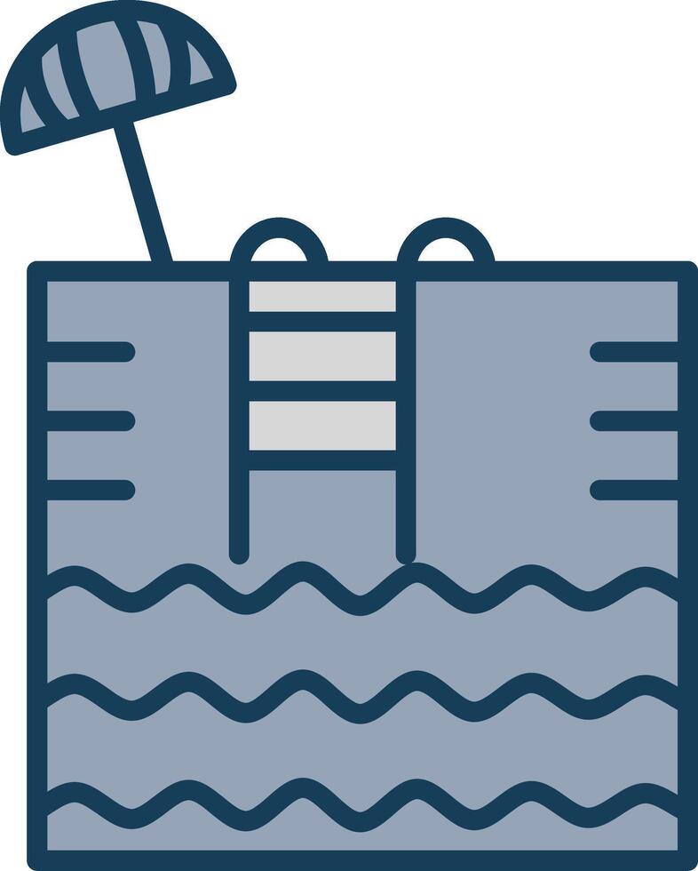 Swimming Pool Line Filled Grey Icon vector
