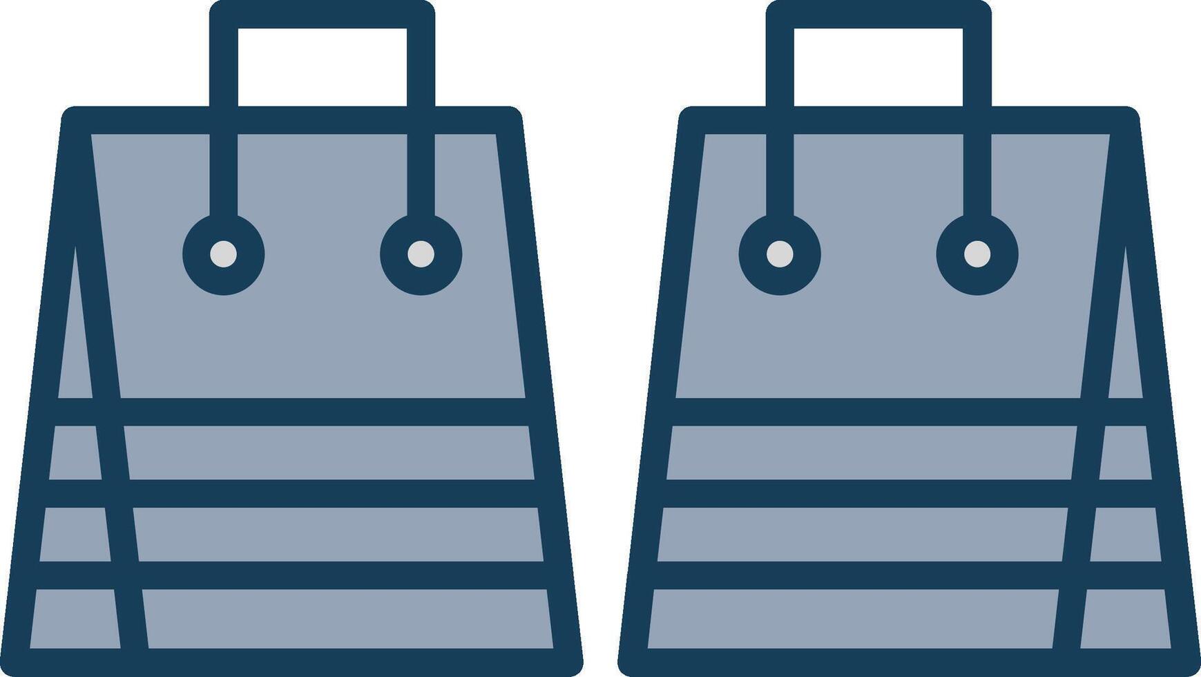 Shopping Bags Line Filled Grey Icon vector