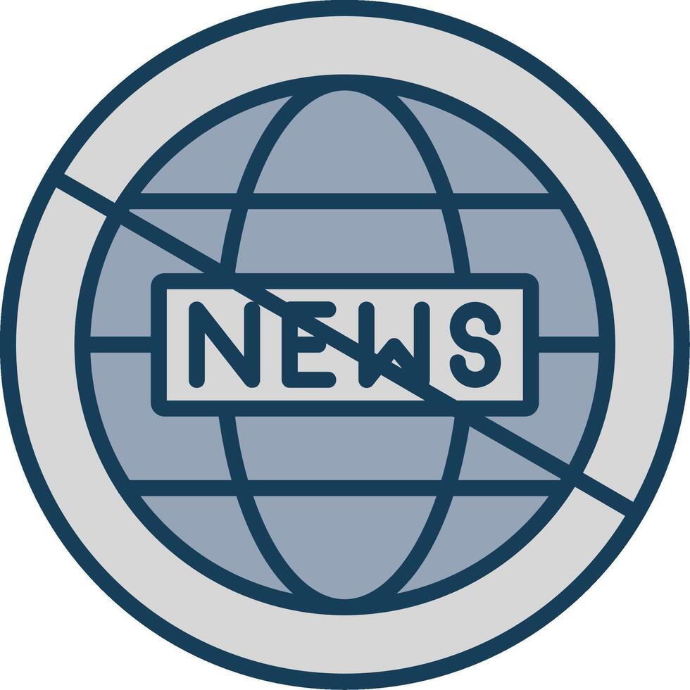 Fake News Line Filled Grey Icon vector