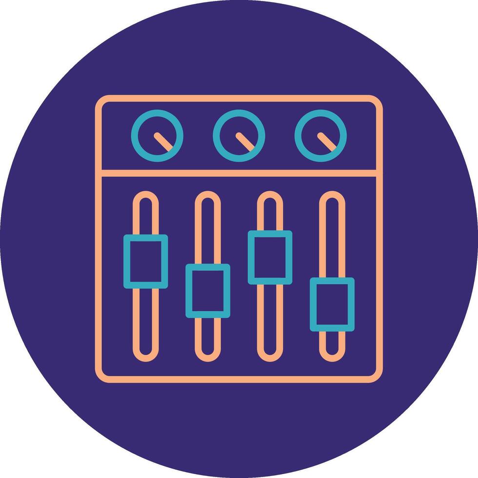 Sound Mixer Line Two Color Circle Icon vector