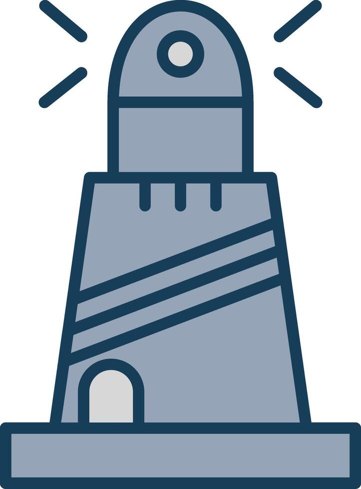 Lighthouse Line Filled Grey Icon vector