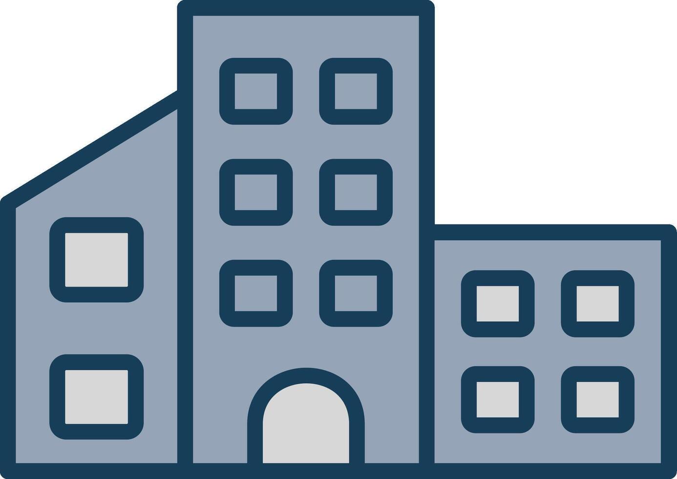 Building Line Filled Grey Icon vector