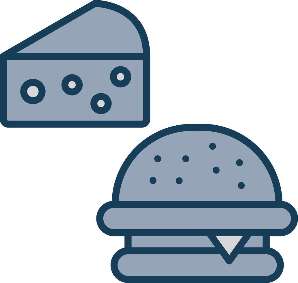 comida línea lleno gris icono vector