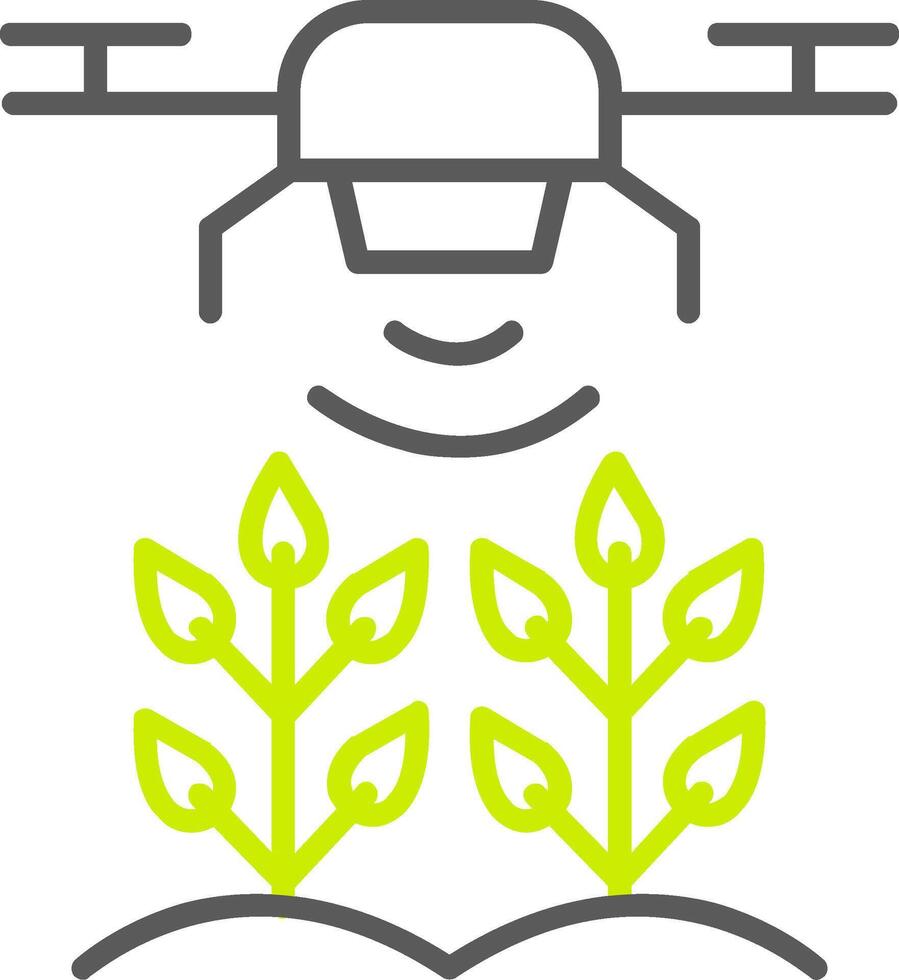 Agricultural Drones Line Two Color Icon vector