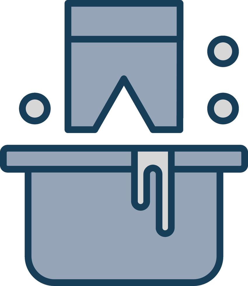 Washing Clothes Line Filled Grey Icon vector