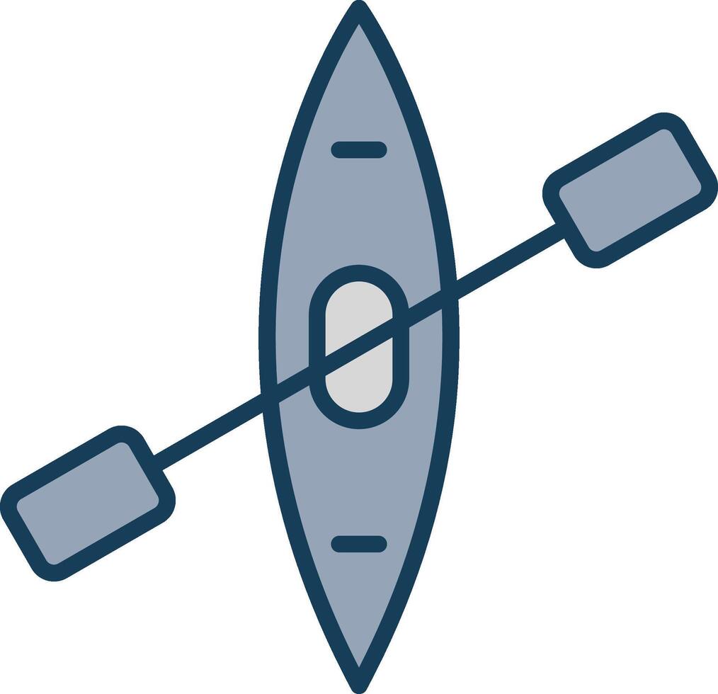 Canoe Line Filled Grey Icon vector
