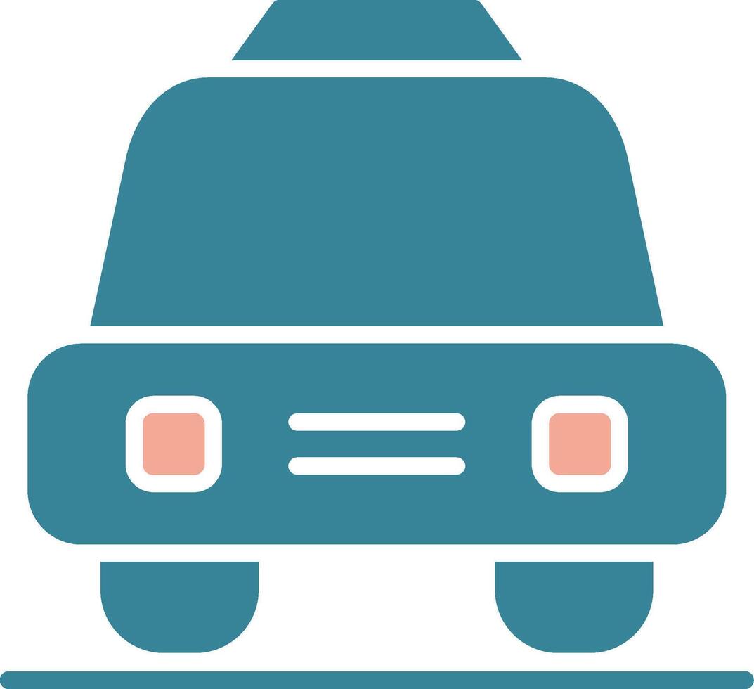 Taxi Glyph Two Color Icon vector