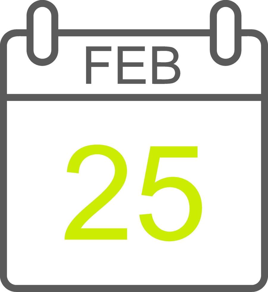 February Line Two Color Icon vector