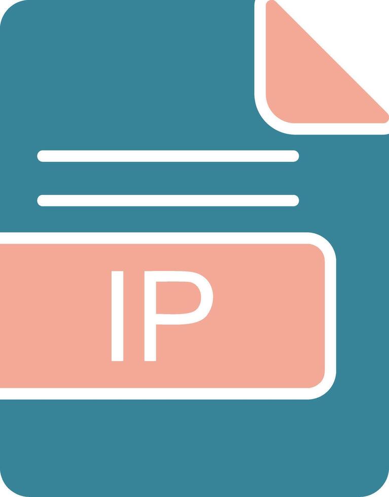 IP File Format Glyph Two Color Icon vector