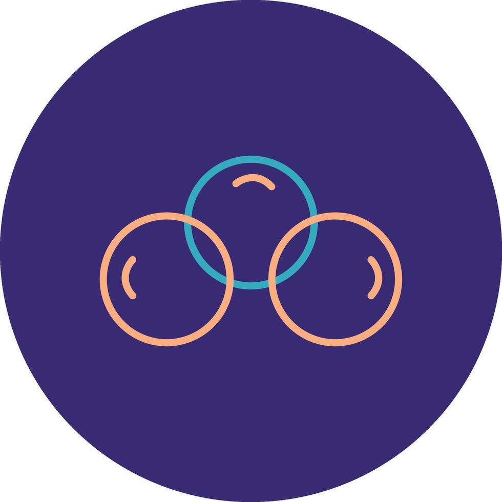 Overlapping Circles Line Two Color Circle Icon vector