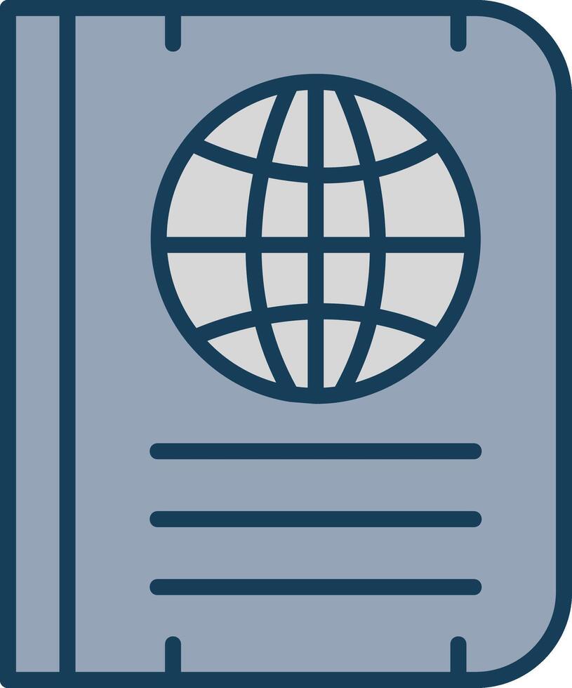 Passport Line Filled Grey Icon vector