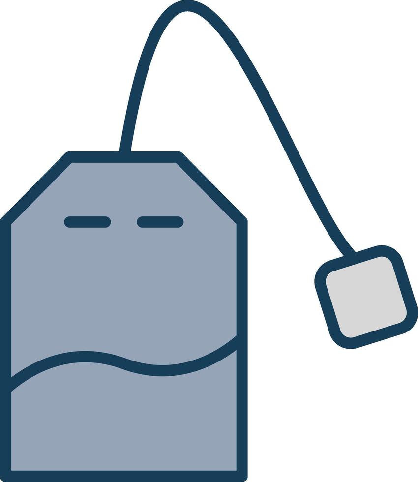 Tea Bag Line Filled Grey Icon vector