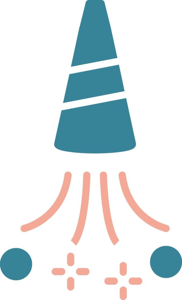 Party Horn Glyph Two Color Icon vector