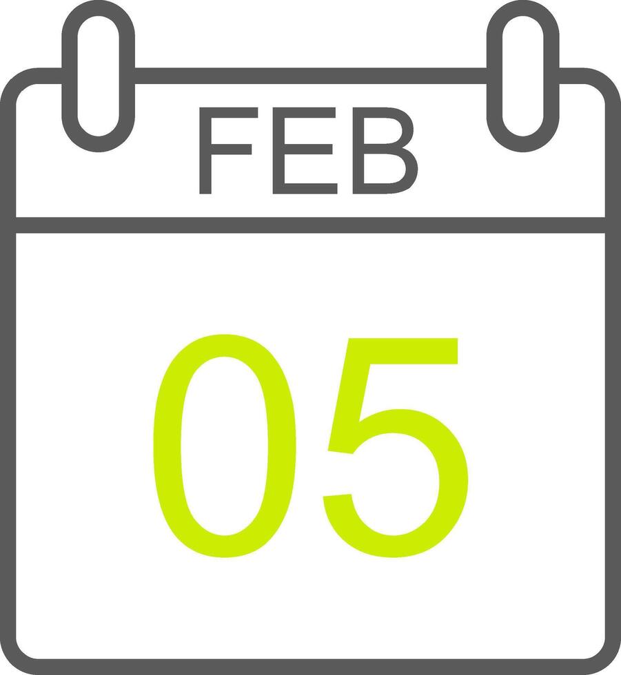 February Line Two Color Icon vector