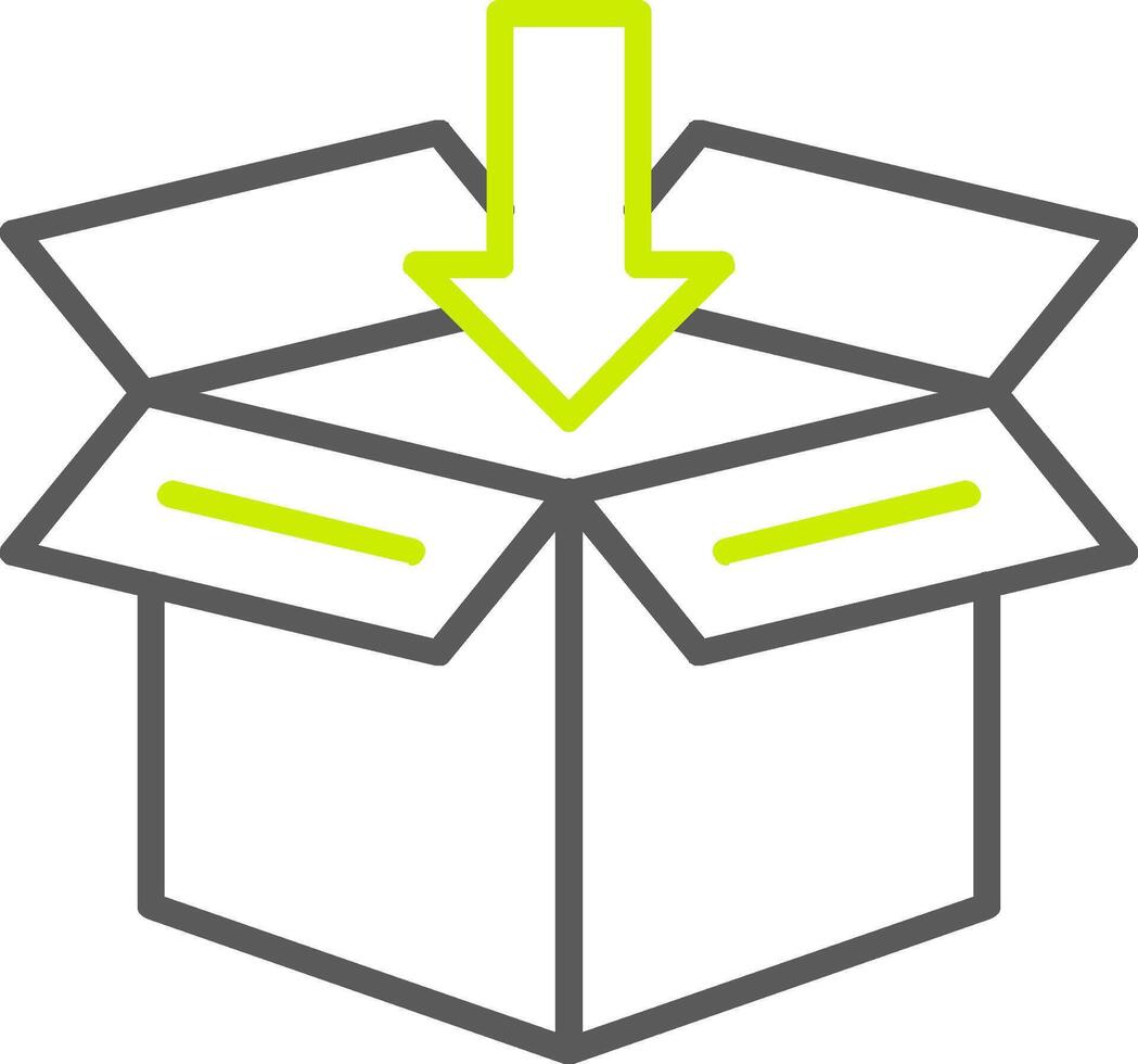 Open Box Line Two Color Icon vector