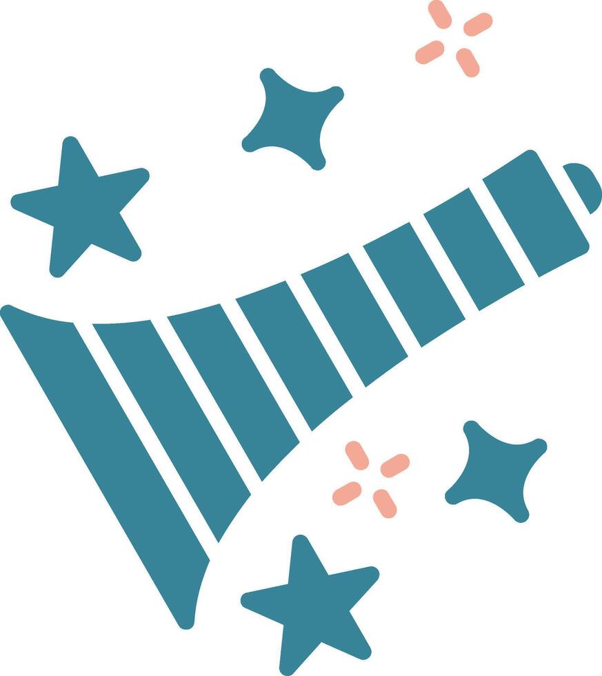 Trumpet Glyph Two Color Icon vector