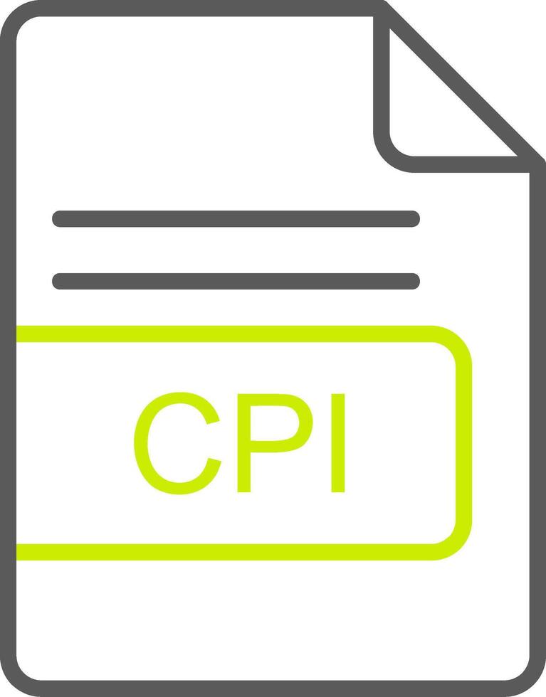 cpi archivo formato línea dos color icono vector