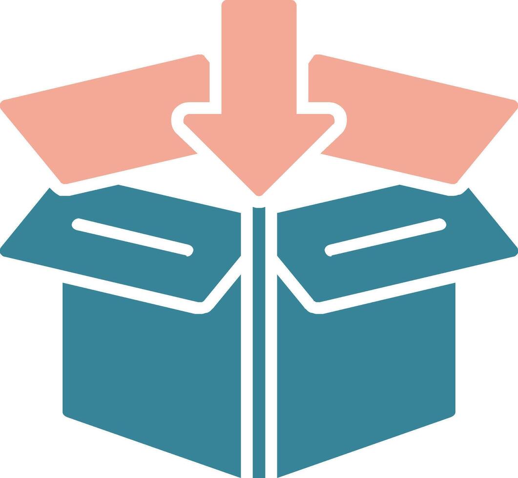 Open Box Glyph Two Color Icon vector