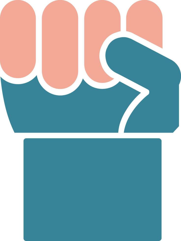 Fist Glyph Two Color Icon vector