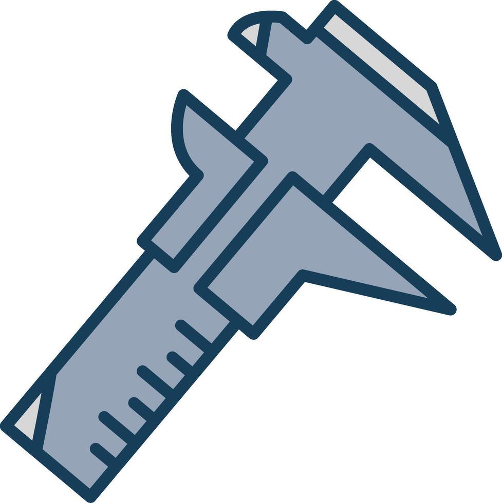 Caliper Line Filled Grey Icon vector