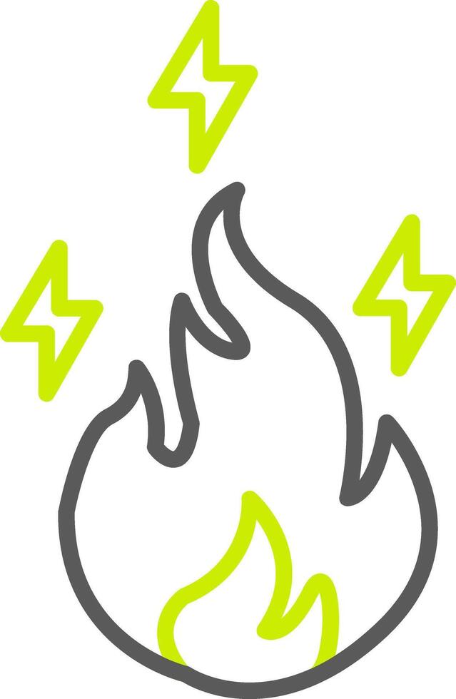 Electric Fire Line Two Color Icon vector