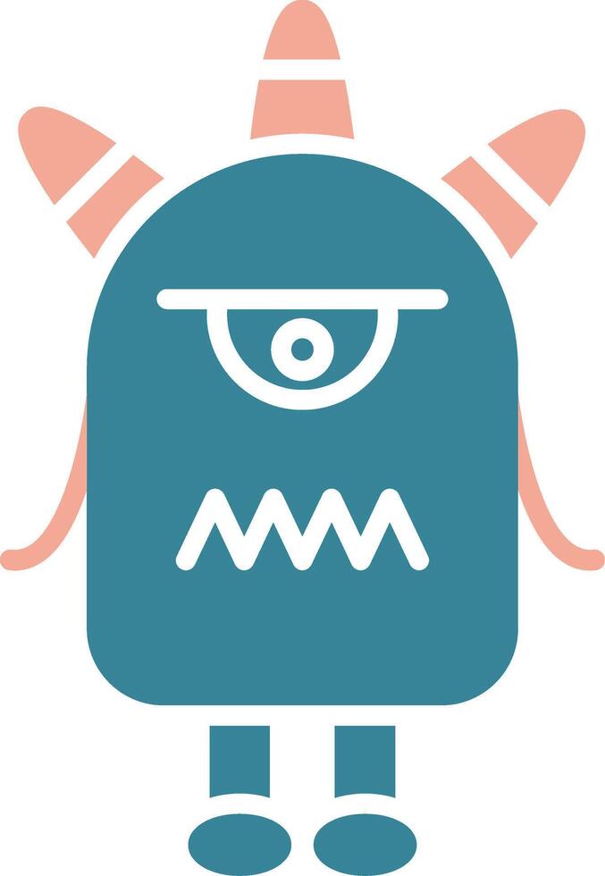Monster Glyph Two Color Icon vector