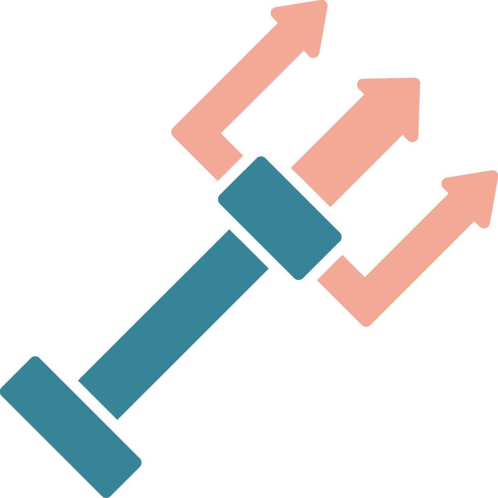 Trident Glyph Two Color Icon vector
