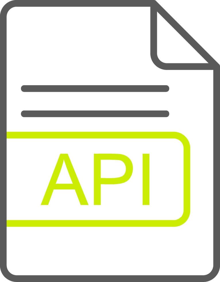 API File Format Line Two Color Icon vector